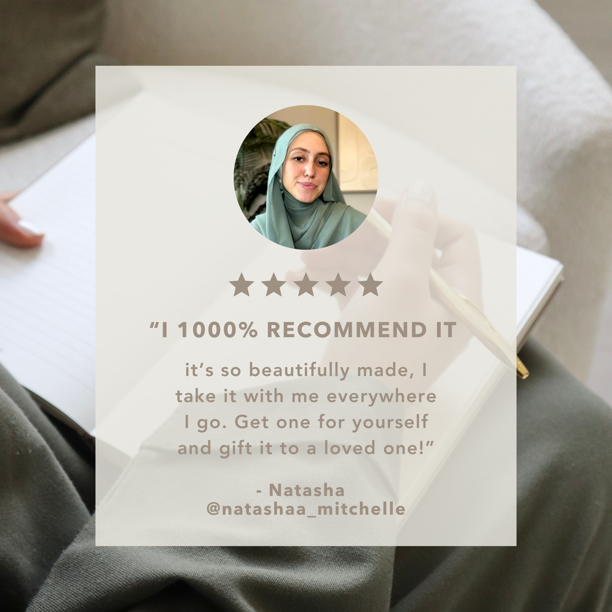 5-star review of The Self and Faith Journal from Natasha #color_pistachio