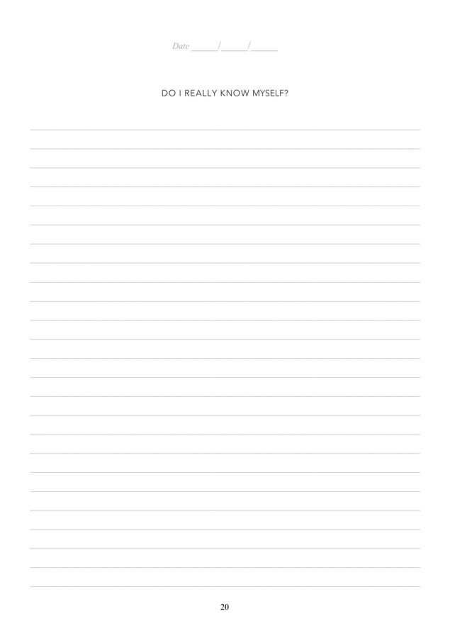 Day 1 prompt page: Do I really know myself?