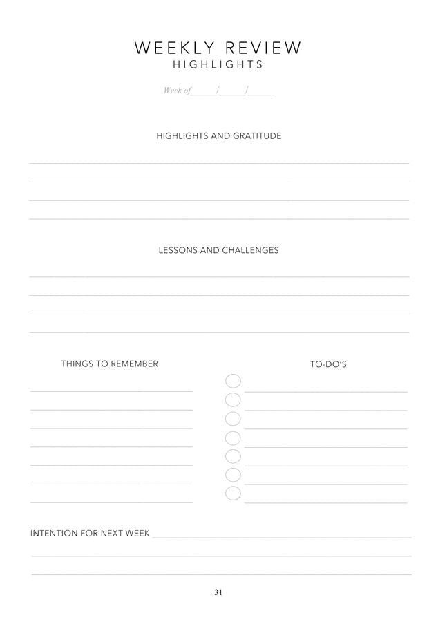 Weekly Review page