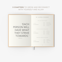 The Self and Faith Journal Vanilla Latte journal roadmap - 3 chapters to grow and reconnect with yourself and Allah #color_vanilla-latte