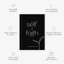 The Self and Faith Journal Bold Black - 60 guided prompts, Reflection Days and Weekly Reviews, 4.98/5 from 56 reviews, undated and lasts 90 days #color_bold-black